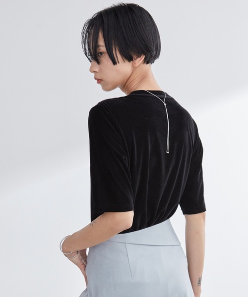 Aunt Marie's(アントマリーズ)の「シアーベロアハーフスリーブトップス/カットソー(Tシャツ/カットソー・レディース・グリーン/アイボリー/ブラック/グレー・FREE)」の16枚目の写真