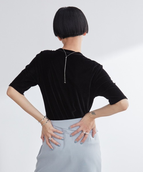 Aunt Marie's(アントマリーズ)の「シアーベロアハーフスリーブトップス/カットソー(Tシャツ/カットソー・レディース・グリーン/アイボリー/ブラック/グレー・FREE)」の20枚目の写真