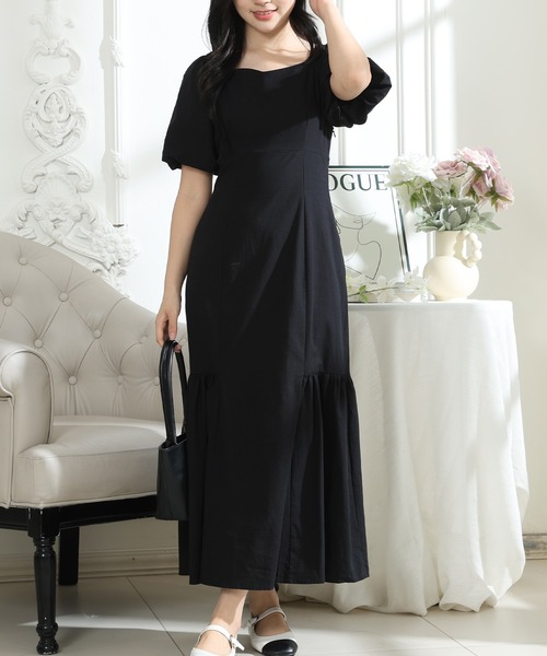Lace Ladies（レースレディース）の「バックレースアップ パフスリーブ ティアード ロング ワンピース（ワンピース・レディース・ミント/グレー/ブラック・FREE/S）」の14枚目の写真