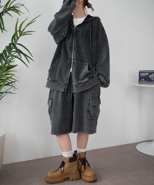 WEGO/【25年春夏新作】ロゴヴィンテージウォッシュジップ