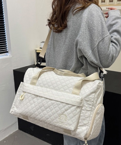 Miniministore(ミニミニストア)の「ボストンバッグキルティング修学旅行カバン(ボストンバッグ・レディース・ブルーグリーン/ピンク/ラベンダー/ブラック/スモークピンク/オフホワイト・FREE)」の10枚目の写真