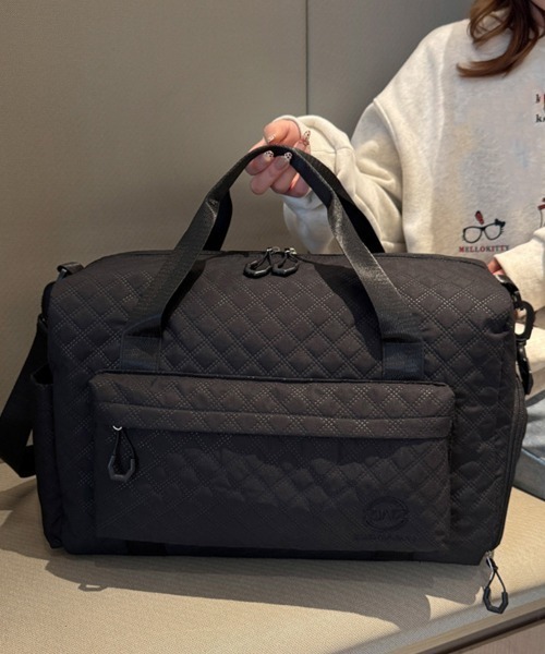 Miniministore(ミニミニストア)の「ボストンバッグキルティング修学旅行カバン(ボストンバッグ・レディース・ブルーグリーン/ピンク/ラベンダー/ブラック/スモークピンク/オフホワイト・FREE)」の11枚目の写真