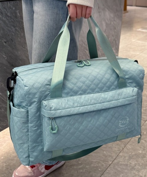 Miniministore(ミニミニストア)の「ボストンバッグキルティング修学旅行カバン(ボストンバッグ・レディース・ブルーグリーン/ピンク/ラベンダー/ブラック/スモークピンク/オフホワイト・FREE)」の16枚目の写真