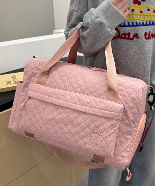 Miniministore(ミニミニストア)の「ボストンバッグキルティング修学旅行カバン(ボストンバッグ・レディース・ブルーグリーン/ピンク/ラベンダー/ブラック/スモークピンク/オフホワイト・FREE)」の18枚目の写真