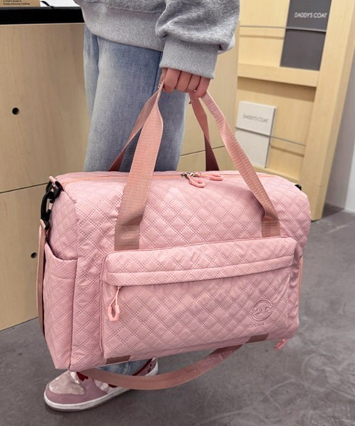 Miniministore(ミニミニストア)の「ボストンバッグキルティング修学旅行カバン(ボストンバッグ・レディース・ブルーグリーン/ピンク/ラベンダー/ブラック/スモークピンク/オフホワイト・FREE)」の19枚目の写真