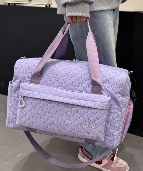 Miniministore(ミニミニストア)の「ボストンバッグキルティング修学旅行カバン(ボストンバッグ・レディース・ブルーグリーン/ピンク/ラベンダー/ブラック/スモークピンク/オフホワイト・FREE)」の21枚目の写真