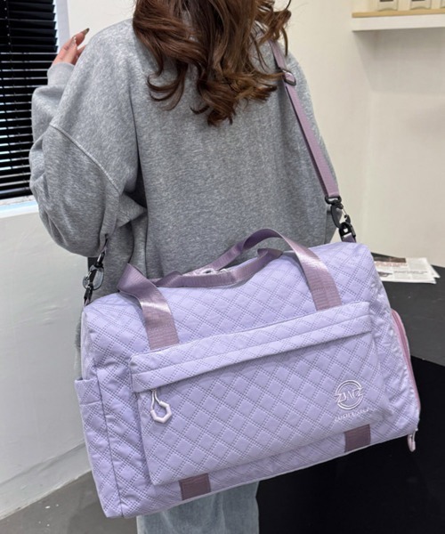 Miniministore(ミニミニストア)の「ボストンバッグキルティング修学旅行カバン(ボストンバッグ・レディース・ブルーグリーン/ピンク/ラベンダー/ブラック/スモークピンク/オフホワイト・FREE)」の22枚目の写真