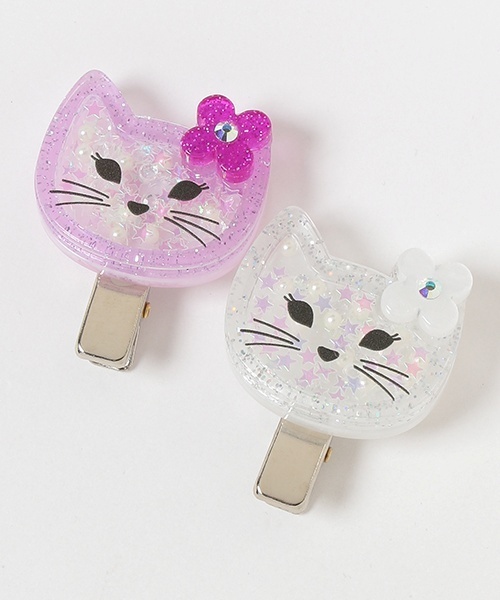 ANNA SUI mini(アナスイ・ミニ)の「アクリルネコヘアクリップ【日本製】(バレッタ/ヘアクリップ・キッズ・ホワイト・F)」の4枚目の写真