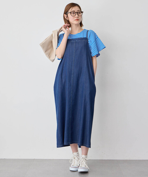 Petit Honfleur(プチオンフルール)の「【接触冷感・UVカット】オーガニックコットンフリルスリーブボーダーTシャツ(Tシャツ/カットソー・レディース・ホワイト/レッド/ブルー・M/L)」の16枚目の写真