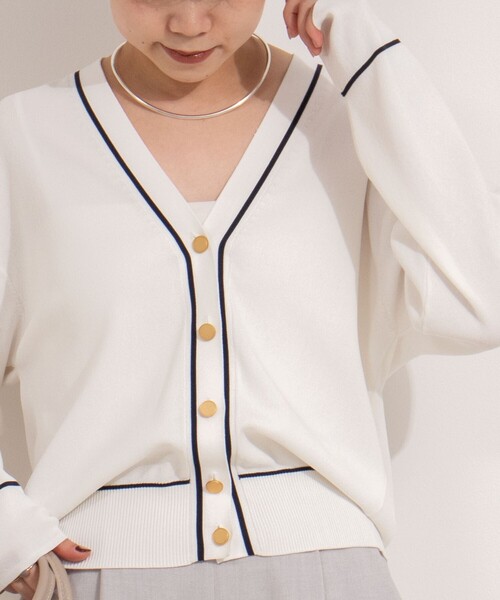 ノーリーズ 総針配色Vカーディガン nolleys nolley’s 新品タグ付 ノーリーズ 総針配色Vカーディガン nolleys nolley's 新品タグ付