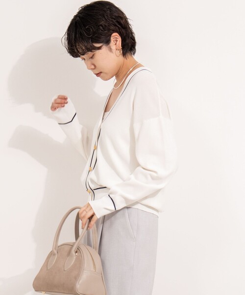 NOLLEY'S（ノーリーズ）の「総針配色Vカーディガン