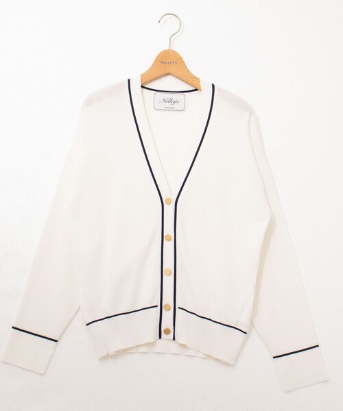 ノーリーズ 総針配色Vカーディガン nolley’s 新品タグ付 NOLLEY'S（ノーリーズ）の「総針配色Vカーディガン