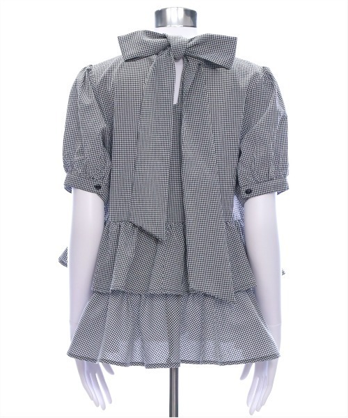 CLEAR BASIC（クリアベーシック）の「2way無地&柄リボンペプラムブラウス[オフィスカジュアル 着回し抜群 大人]（シャツ/ブラウス・レディース・オフホワイト/ネイビー/ブラック系その他・F）」の11枚目の写真