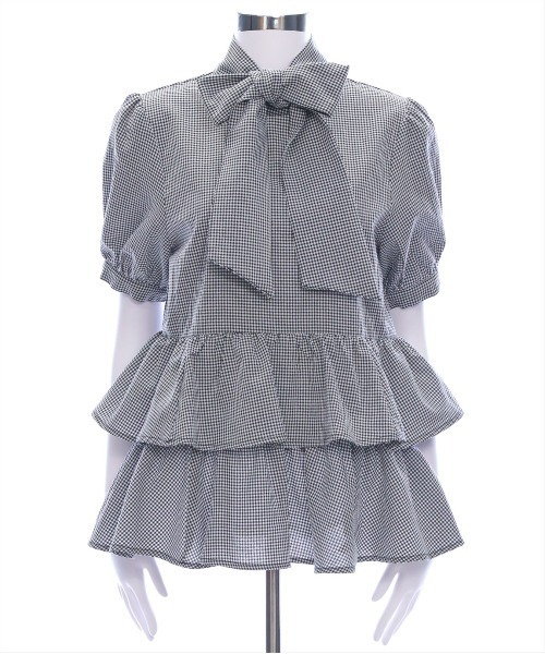 CLEAR BASIC（クリアベーシック）の「2way無地&柄リボンペプラムブラウス[オフィスカジュアル 着回し抜群 大人]（シャツ/ブラウス・レディース・オフホワイト/ネイビー/ブラック系その他・F）」の17枚目の写真