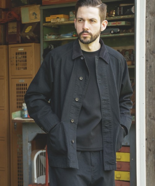 MR.OLIVE（ミスターオリーブ）の「RINSE WASH 12oz CRUNCH DEINIM / 5-BUTTON COVERALL（カバーオール・メンズ・ブラック/インディゴブルー・SMALL/MEDIUM/LARGE）」の11枚目の写真