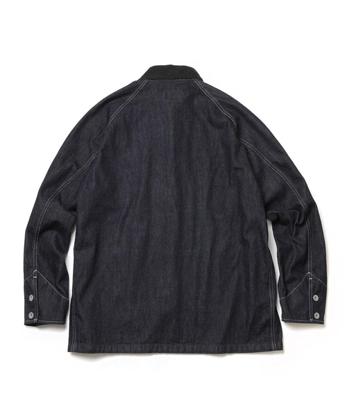 MR.OLIVE（ミスターオリーブ）の「RINSE WASH 12oz CRUNCH DEINIM / 5-BUTTON COVERALL（カバーオール・メンズ・ブラック/インディゴブルー・SMALL/MEDIUM/LARGE）」の6枚目の写真