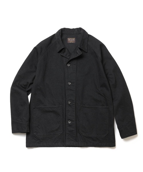 MR.OLIVE（ミスターオリーブ）の「RINSE WASH 12oz CRUNCH DEINIM / 5-BUTTON COVERALL（カバーオール・メンズ・ブラック/インディゴブルー・SMALL/MEDIUM/LARGE）」の5枚目の写真