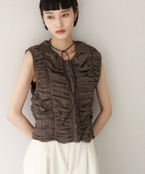 NOGLE（ノグル）の「【NOGLE/ノグル】フリルノースリートップス（その他トップス・レディース・ホワイト/ブラック/チャコール・FREE）」の21枚目の写真