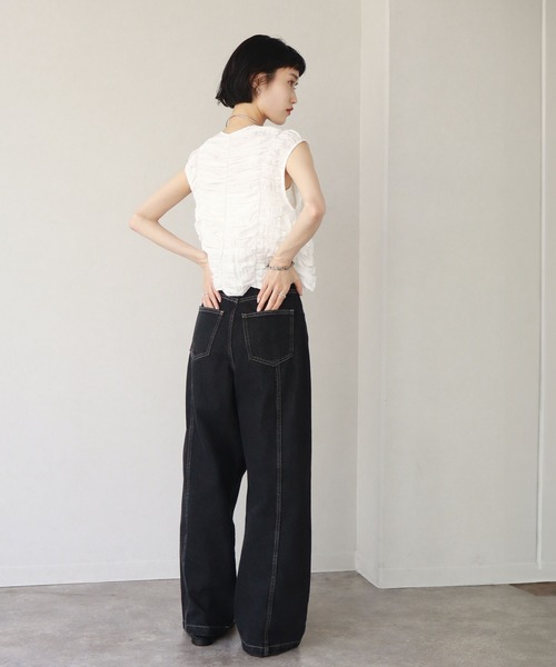 NOGLE（ノグル）の「【NOGLE/ノグル】フリルノースリートップス（その他トップス・レディース・ホワイト/ブラック/チャコール・FREE）」の13枚目の写真