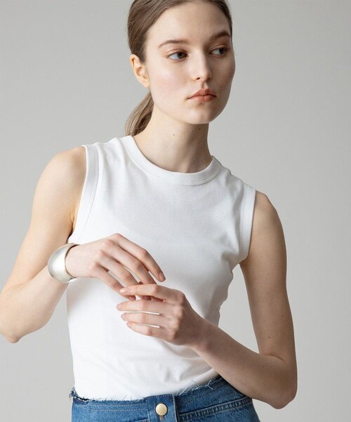 allureville(アルアバイル)の「【FLORE FLORE(フローレフローレ)】ESME TANK(Tシャツ/カットソー・レディース・ライトピンク/ホワイト/レッド・1)」の5枚目の写真