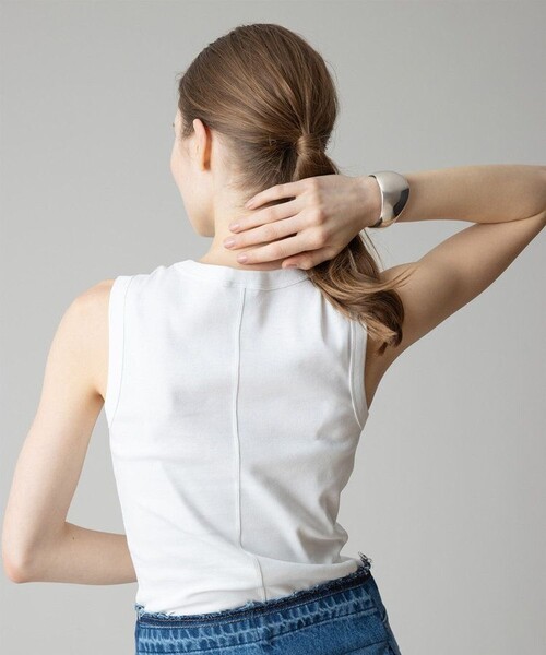 allureville(アルアバイル)の「【FLORE FLORE(フローレフローレ)】ESME TANK(Tシャツ/カットソー・レディース・ライトピンク/ホワイト/レッド・1)」の4枚目の写真