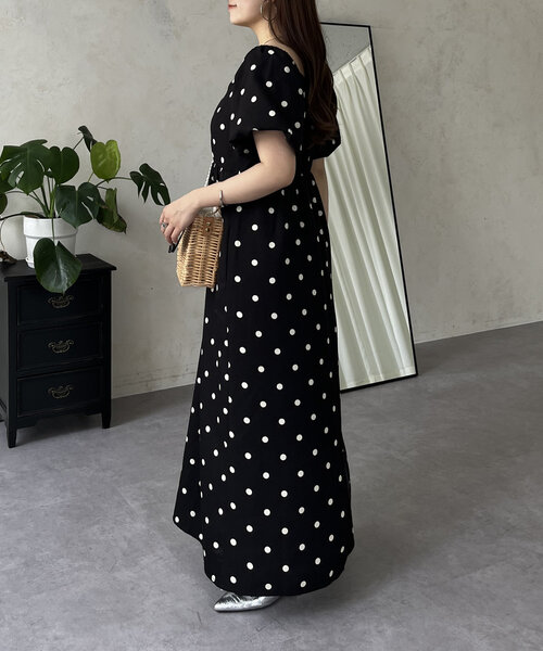 prose verse（プロズヴェール）の「シャーリングVネックナローワンピース（ワンピース・レディース・ブラック系その他/アイボリー/ブラック・MEDIUM/LARGE/PM/PL）」の17枚目の写真