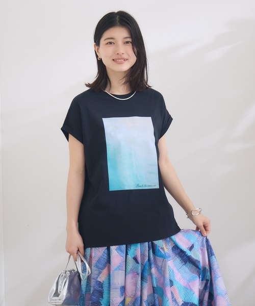 KATHARINE ROSS（キャサリンロス）の「【KATHARINE ROSS】SUMMERフォト海岸Tee（Tシャツ/カットソー・レディース・ブラック/オフホワイト・MEDIUM）」の21枚目の写真