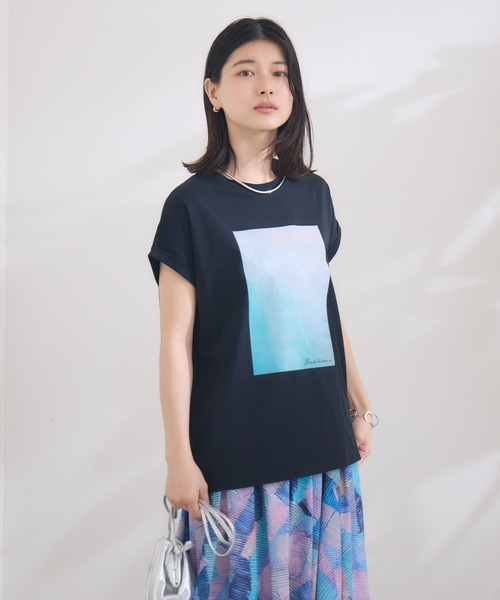 KATHARINE ROSS（キャサリンロス）の「【KATHARINE ROSS】SUMMERフォト海岸Tee（Tシャツ/カットソー・レディース・ブラック/オフホワイト・MEDIUM）」の20枚目の写真