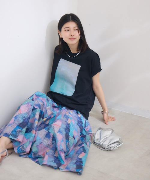 KATHARINE ROSS（キャサリンロス）の「【KATHARINE ROSS】SUMMERフォト海岸Tee（Tシャツ/カットソー・レディース・ブラック/オフホワイト・MEDIUM）」の19枚目の写真