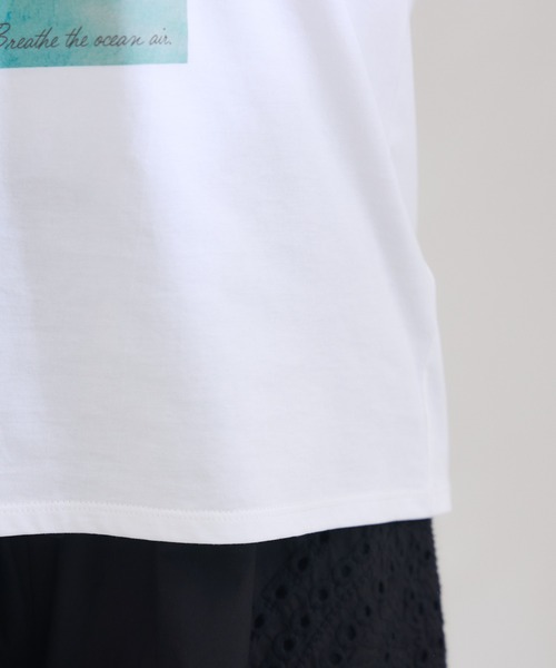 KATHARINE ROSS（キャサリンロス）の「【KATHARINE ROSS】SUMMERフォト海岸Tee（Tシャツ/カットソー・レディース・ブラック/オフホワイト・MEDIUM）」の6枚目の写真