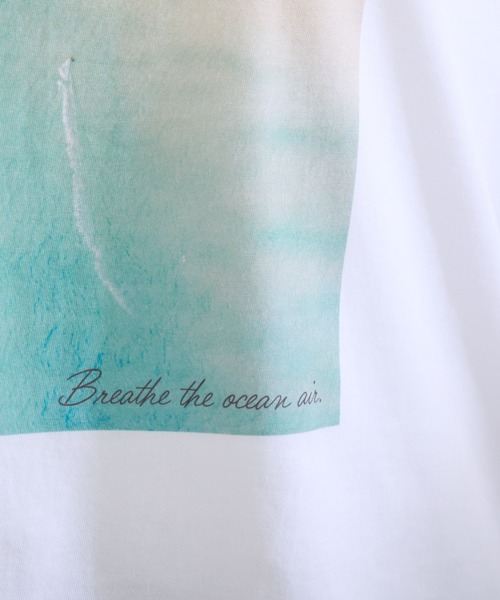 KATHARINE ROSS（キャサリンロス）の「【KATHARINE ROSS】SUMMERフォト海岸Tee（Tシャツ/カットソー・レディース・ブラック/オフホワイト・MEDIUM）」の5枚目の写真