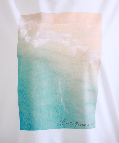 KATHARINE ROSS（キャサリンロス）の「【KATHARINE ROSS】SUMMERフォト海岸Tee（Tシャツ/カットソー・レディース・ブラック/オフホワイト・MEDIUM）」の4枚目の写真