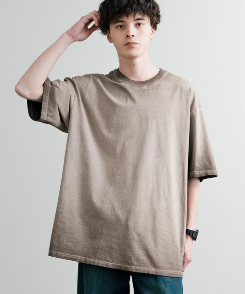 Rocky Monroe(ロッキーモンロー)の「ルーズシルエット ダブルグラデーションクルーネック半袖Tシャツ(Tシャツ/カットソー・メンズ・グレー/カーキ/ブラウン/オレンジ/パープル/ブルー/ブラック/ピンク/グリーン・M/XL/L)」の4枚目の写真