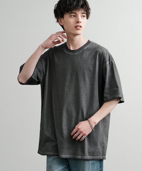 Rocky Monroe(ロッキーモンロー)の「ルーズシルエット ダブルグラデーションクルーネック半袖Tシャツ(Tシャツ/カットソー・メンズ・グレー/カーキ/ブラウン/オレンジ/パープル/ブルー/ブラック/ピンク/グリーン・M/XL/L)」の13枚目の写真