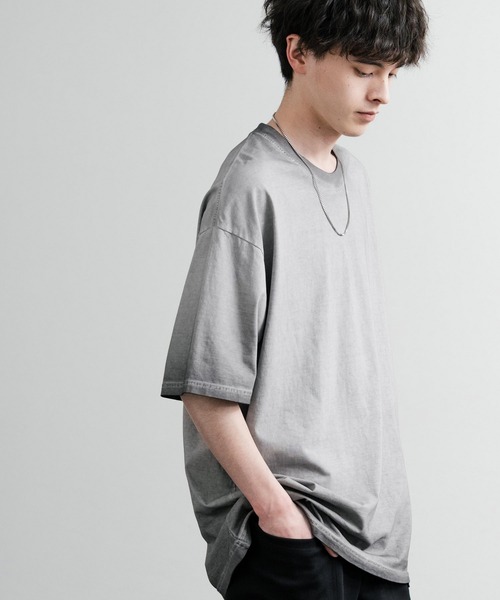 Rocky Monroe(ロッキーモンロー)の「ルーズシルエット ダブルグラデーションクルーネック半袖Tシャツ(Tシャツ/カットソー・メンズ・グレー/カーキ/ブラウン/オレンジ/パープル/ブルー/ブラック/ピンク/グリーン・M/XL/L)」の17枚目の写真