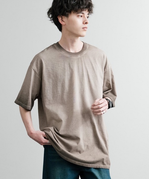 Rocky Monroe(ロッキーモンロー)の「ルーズシルエット ダブルグラデーションクルーネック半袖Tシャツ(Tシャツ/カットソー・メンズ・グレー/カーキ/ブラウン/オレンジ/パープル/ブルー/ブラック/ピンク/グリーン・M/XL/L)」の20枚目の写真