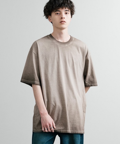 Rocky Monroe(ロッキーモンロー)の「ルーズシルエット ダブルグラデーションクルーネック半袖Tシャツ(Tシャツ/カットソー・メンズ・グレー/カーキ/ブラウン/オレンジ/パープル/ブルー/ブラック/ピンク/グリーン・M/XL/L)」の21枚目の写真