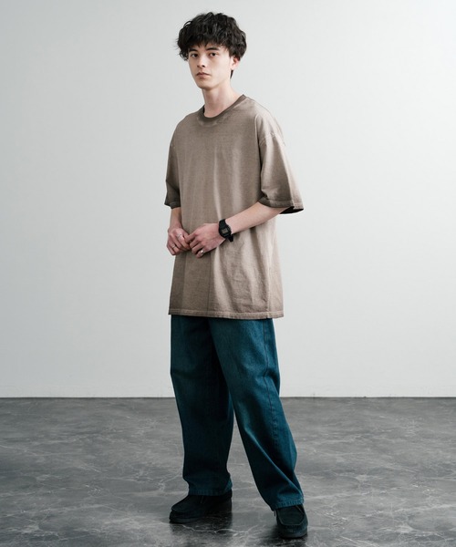 Rocky Monroe(ロッキーモンロー)の「ルーズシルエット ダブルグラデーションクルーネック半袖Tシャツ(Tシャツ/カットソー・メンズ・グレー/カーキ/ブラウン/オレンジ/パープル/ブルー/ブラック/ピンク/グリーン・M/XL/L)」の22枚目の写真