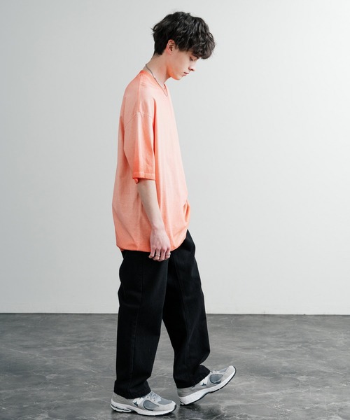 Rocky Monroe(ロッキーモンロー)の「ルーズシルエット ダブルグラデーションクルーネック半袖Tシャツ(Tシャツ/カットソー・メンズ・グレー/カーキ/ブラウン/オレンジ/パープル/ブルー/ブラック/ピンク/グリーン・M/XL/L)」の12枚目の写真