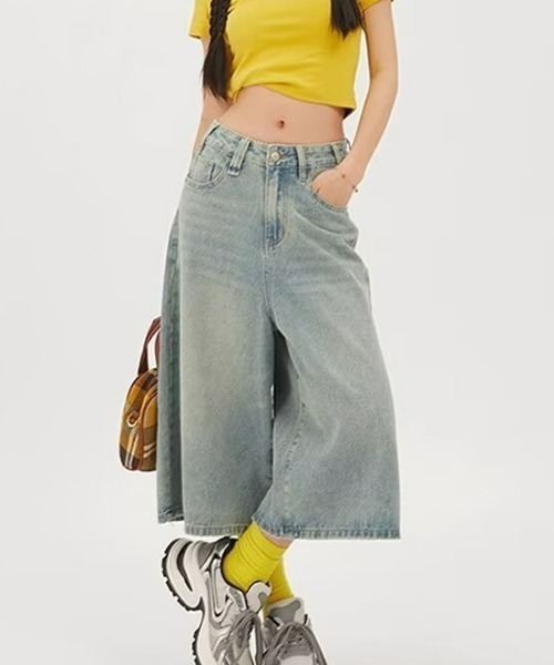 REBALANCE（リバランス）の「レディースハーフデニムパンツ（デニムパンツ・レディース・A・LARGE/X-LARGE/MEDIUM）」の3枚目の写真