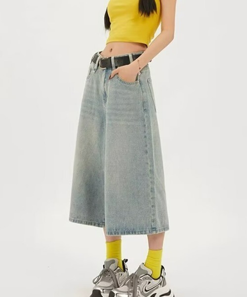 REBALANCE（リバランス）の「レディースハーフデニムパンツ（デニムパンツ・レディース・A・LARGE/X-LARGE/MEDIUM）」の5枚目の写真