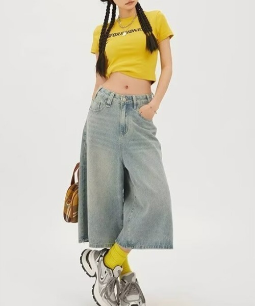 REBALANCE（リバランス）の「レディースハーフデニムパンツ（デニムパンツ・レディース・A・LARGE/X-LARGE/MEDIUM）」の6枚目の写真