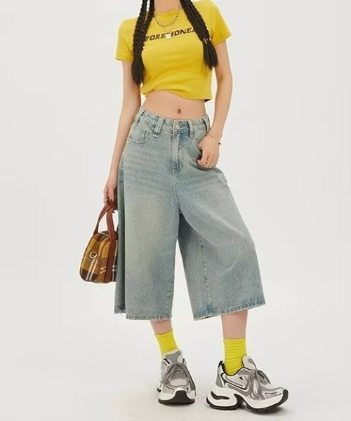 REBALANCE（リバランス）の「レディースハーフデニムパンツ（デニムパンツ・レディース・A・LARGE/X-LARGE/MEDIUM）」の9枚目の写真