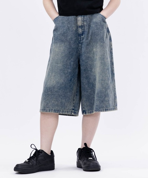 JOHN'S CLOSET（ジョンズクローゼット）の「【t】12Oz ブラストオーバーダイ デニムハーフパンツ（デニムパンツ・メンズ・ブラック/ブルー/チャコールグレー/ネイビー・MEDIUM/LARGE）」の4枚目の写真