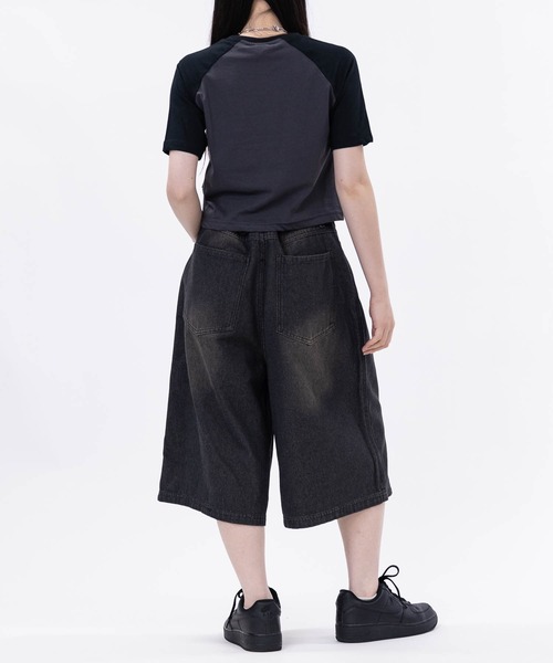 JOHN'S CLOSET（ジョンズクローゼット）の「【t】12Oz ブラストオーバーダイ デニムハーフパンツ（デニムパンツ・メンズ・ブラック/ブルー/チャコールグレー/ネイビー・MEDIUM/LARGE）」の10枚目の写真