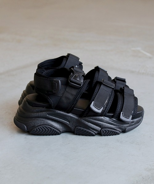 GWセール中！HARE VibramソールサンダルMサイズ HARE WAVEソールブーサン ブラック Mサイズ サンダル 厚底