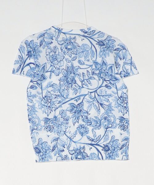 セール】フローラル リネンコットン ショートスリーブ セーター