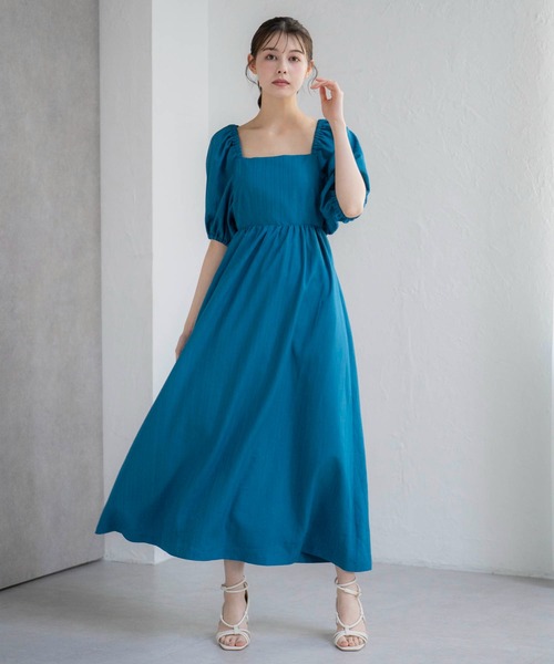 NOELA（ノエラ）の「バックリボンマキシワンピ（ワンピース・レディース・イエロー/ベージュ/ブルー・M/S）」の5枚目の写真