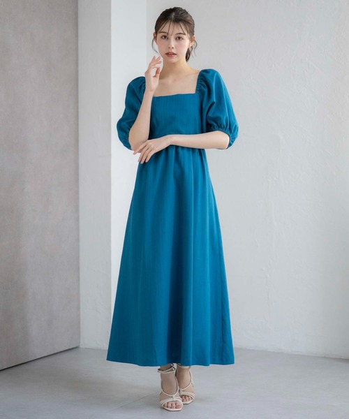 NOELA（ノエラ）の「バックリボンマキシワンピ（ワンピース・レディース・イエロー/ベージュ/ブルー・M/S）」の6枚目の写真