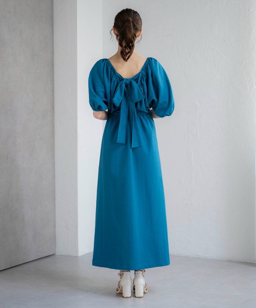 NOELA（ノエラ）の「バックリボンマキシワンピ（ワンピース・レディース・イエロー/ベージュ/ブルー・M/S）」の8枚目の写真